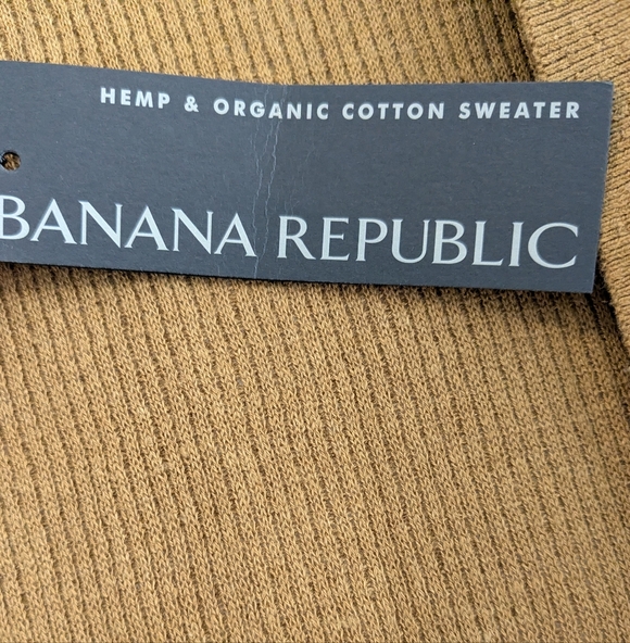 NWT Banana Republic Organic Cotton Hemp Dry Mustard Open Front Knit Cardigan - Picture 8 of 15